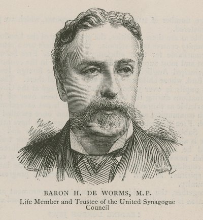 Baron H De Worms, MP, livstidsmedlem och förvaltare av United Synagogue Council av English School