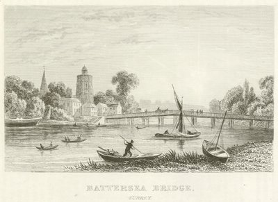 Battersea Bridge, Surrey (gravyr) av English School