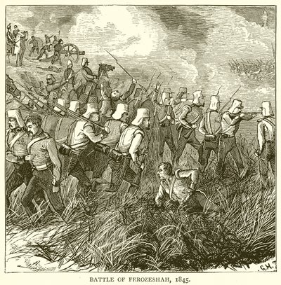 Slaget vid Ferozeshah, 1845 av English School
