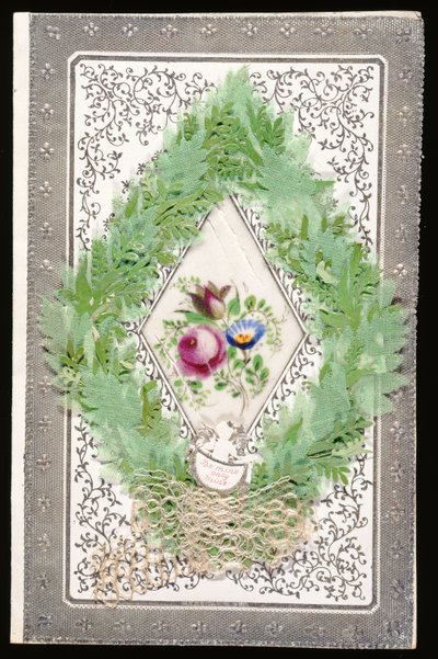 Be Mine Only Mine, Valentine-kort, c.1830 (färg litho på papper) av English School