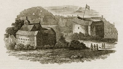 Bear Garden and Globe Theatre, Southwark, London, ca 1600 (gravyr) av English School