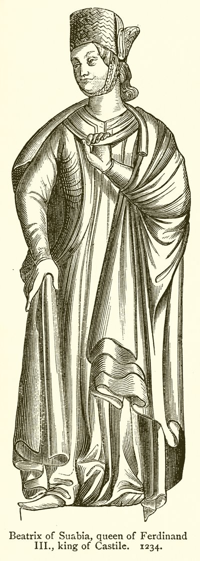 Beatrix av Suabia, drottning av Ferdinand III, kung av Kastilien. 1234 av English School