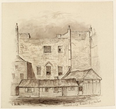 Beauchamp Tower från öst (bläck på papper) av English School