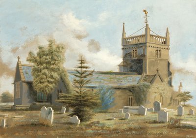 Bedminster Old Church (olja på papper) av English School