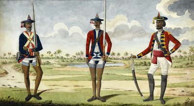 Bengaliska armétrupper, ca 1785 av English School