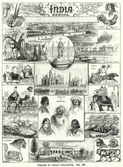 Bengal, Indien (gravyr) av English School
