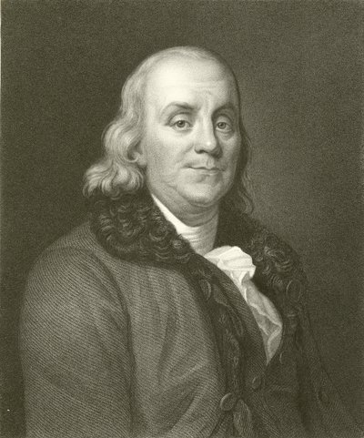 Benjamin Franklin av English School