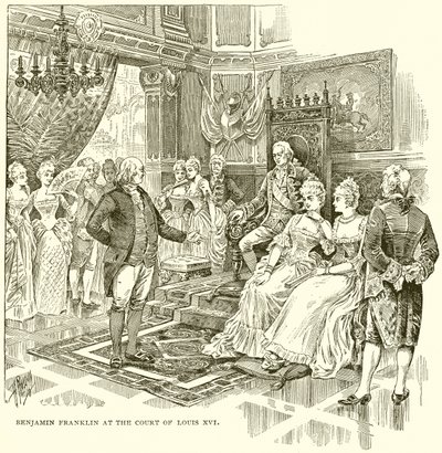 Benjamin Franklin vid Ludvig XVI:s hov av English School