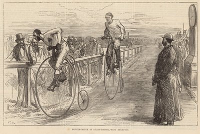 Cykelmatch på Lillie Bridge, West Brompton av English School