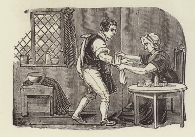 Bindning av ett snitt (gravyr) av English School