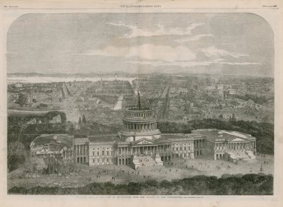 Fågelperspektiv över staden Washington, med Capitolium i förgrunden av English School