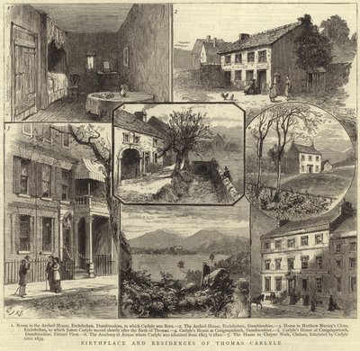 Thomas Carlyles födelseplats och bostäder av English School