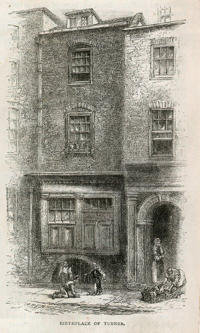 Födelseplats för J M W Turner i Maiden Lane av English School