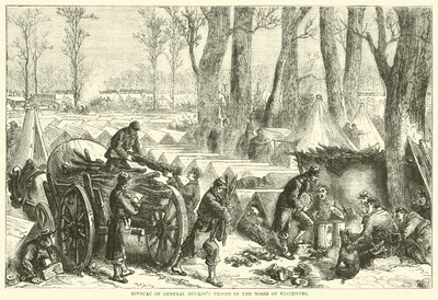 Bivack av General Ducrots trupper i skogen i Vincennes, oktober 1870 av English School