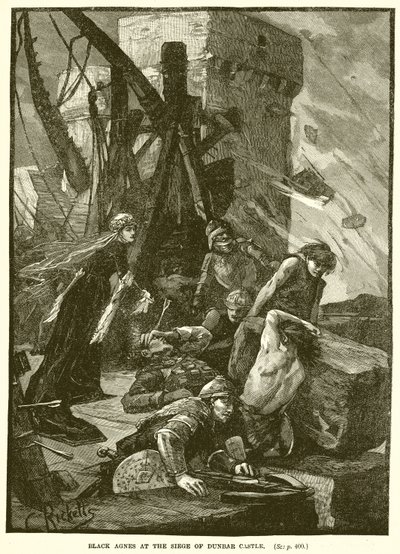 Black Agnes vid belägringen av Dunbar Castle av English School
