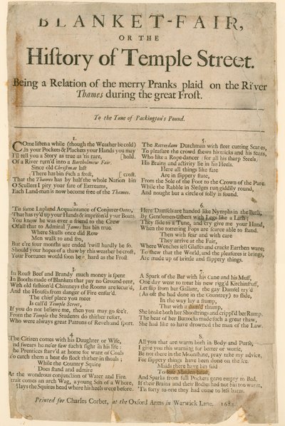 Filtmässa. Dikt om Frost Fair 1684 av English School
