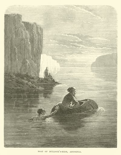 Boat of Bullocks-hide, Abessinien av English School