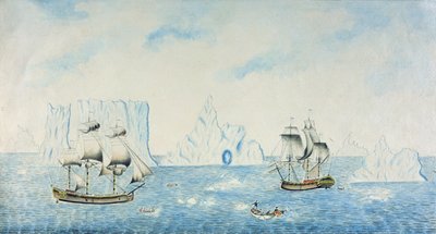 Boats Collecting Ice, c.1773 (wc på papper) av English School