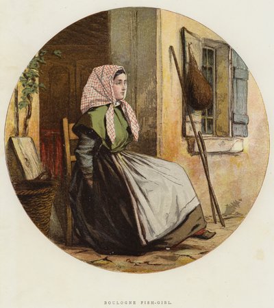 Boulognes fiskflicka (chromolitho) av English School
