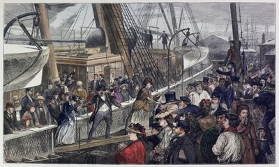 På väg till Indien (färgad gravyr) av English School