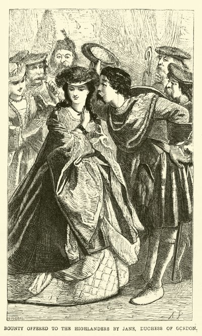 Bounty som erbjuds till Highlanders av Jane, hertiginnan av Gordon av English School