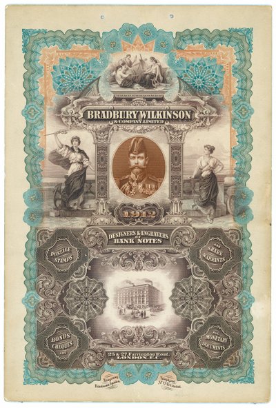 Bradbury Wilkinson & Co, designers och gravörer av sedlar av English School