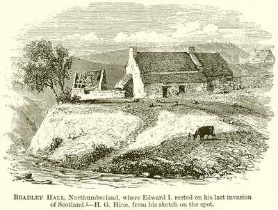 Bradley Hall, Northumberland, där Edward I vilade på sin sista invasion av Skottland av English School