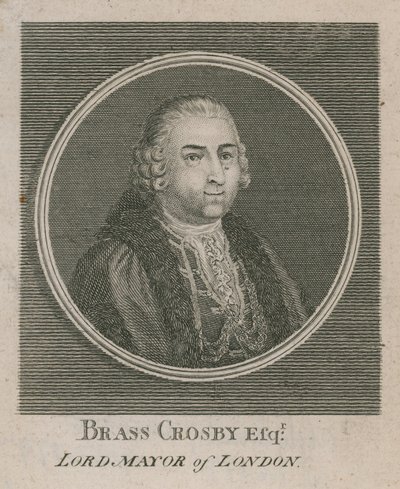 Brass Crosby, borgmästare i London 1765 av English School