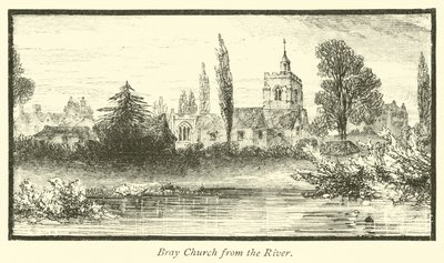 Bray kyrka från floden av English School