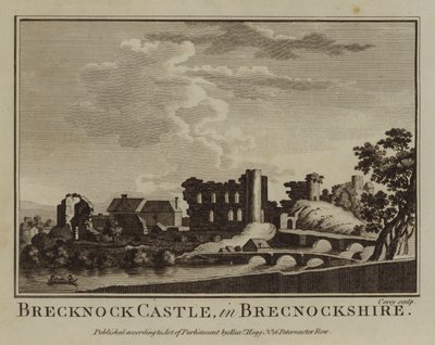Brecknock Castle, i Brecknockshire (gravyr) av English School