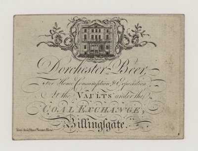 Brewer, Dorchester Beer, handelskort av English School