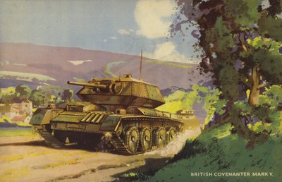 Brittisk Covenanter Mark V stridsvagn, andra världskriget (färg litho) av English School