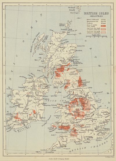 Brittiska öarnas industrier (färglitografi) av English School