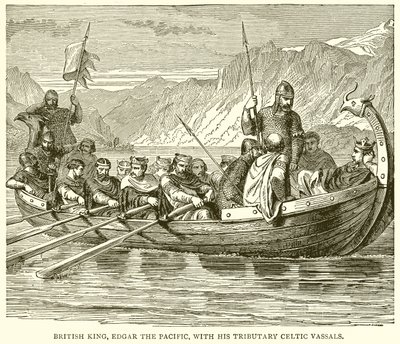 Den brittiske kungen Edgar the Pacific med sina biflodskeltiska vasaller av English School