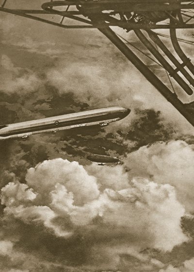 Brittiska luftskepp av olika typer som fungerade som väktare av flottan, 1914-19 av English School