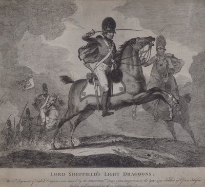Brittiska soldater från Lord Sheffields 22:a lätta dragoner av English School