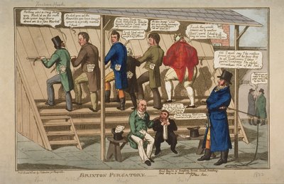 Brixton Purgatory, 1822 (handfärgad etsning) av English School