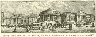 Brown Free Library and Museum, Piction Reading-Room och Walker Art Gallery av English School