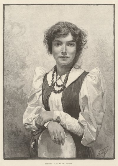 Brunetta (gravyr) av English School