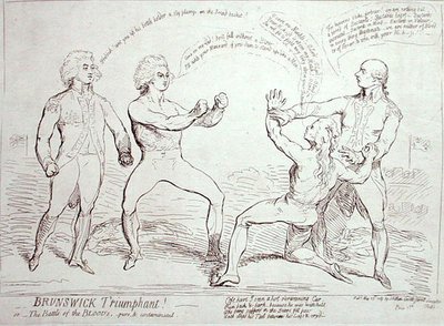 Brunswick triumferande! utgiven av J. Aitken 1789 (etsning) av English School