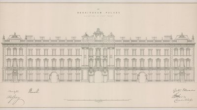 Buckingham Palace, östfrontens höjd av English School
