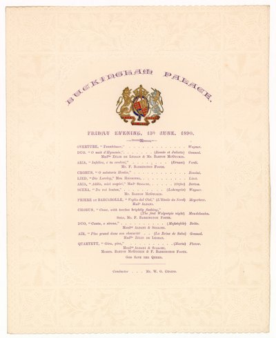 Buckingham Palace-konsert, 13 juni 1890 av English School