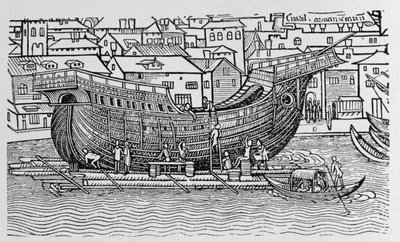 Building a Ship, ur "The Narrative and Critical History of America", redigerad av Justin Winsor, London 1886. av English School