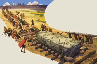 Byggnad av Stonehenge av English School