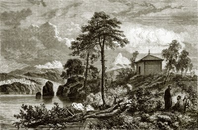 Buriat tempel på sjön Ikeugun, Mongoliet av English School