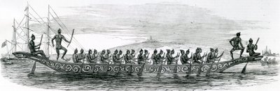 Burmese War Boat, hämtad från The London Illustrated News, 1852 av English School