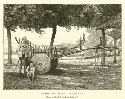 Burmesisk paddy (ris eller land) vagn av English School