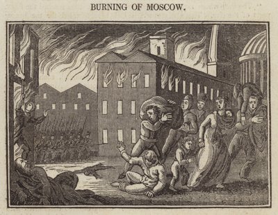 Burning of Moskva (gravyr) av English School