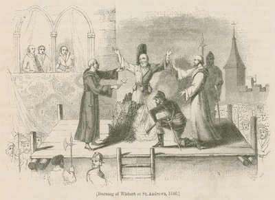 Bränning av Wishart vid St. Andrews, 1546 av English School