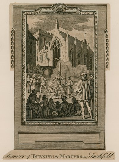 Bränning av martyrer i Smithfield av English School